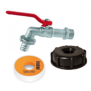 KOREK DO ZBIORNIKA 1000L S60x6  + zawór kulowy czerpalny 3/4"      zestaw do samodzielnego montażu